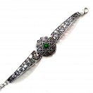 TIMELESS Green - Silver Oxidized Bracelet Wristlet Wristband Bangle Band Jewelry